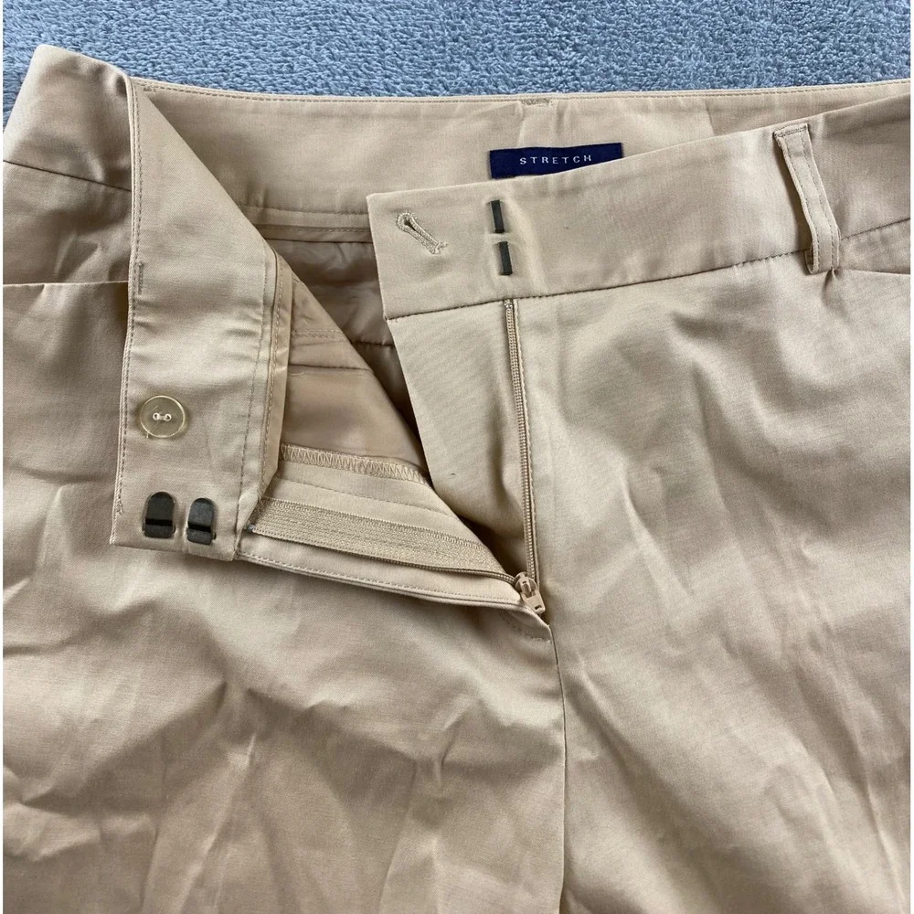Anne Klein Womens Tan Stretch Dress Pants Khaki Bootcut Professional Trousers 10